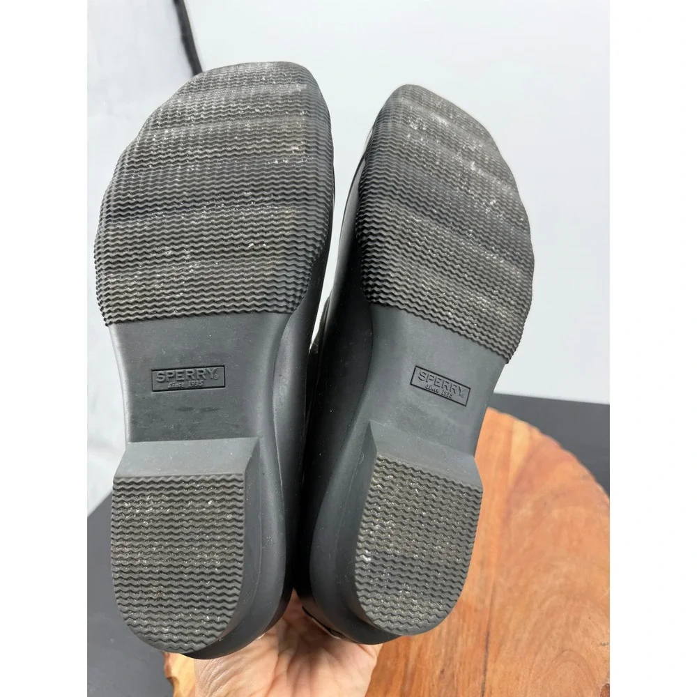 Sperry Saltwater Duck Boots Women Size 9 Grey Black STS81732 Waterproof Rain
